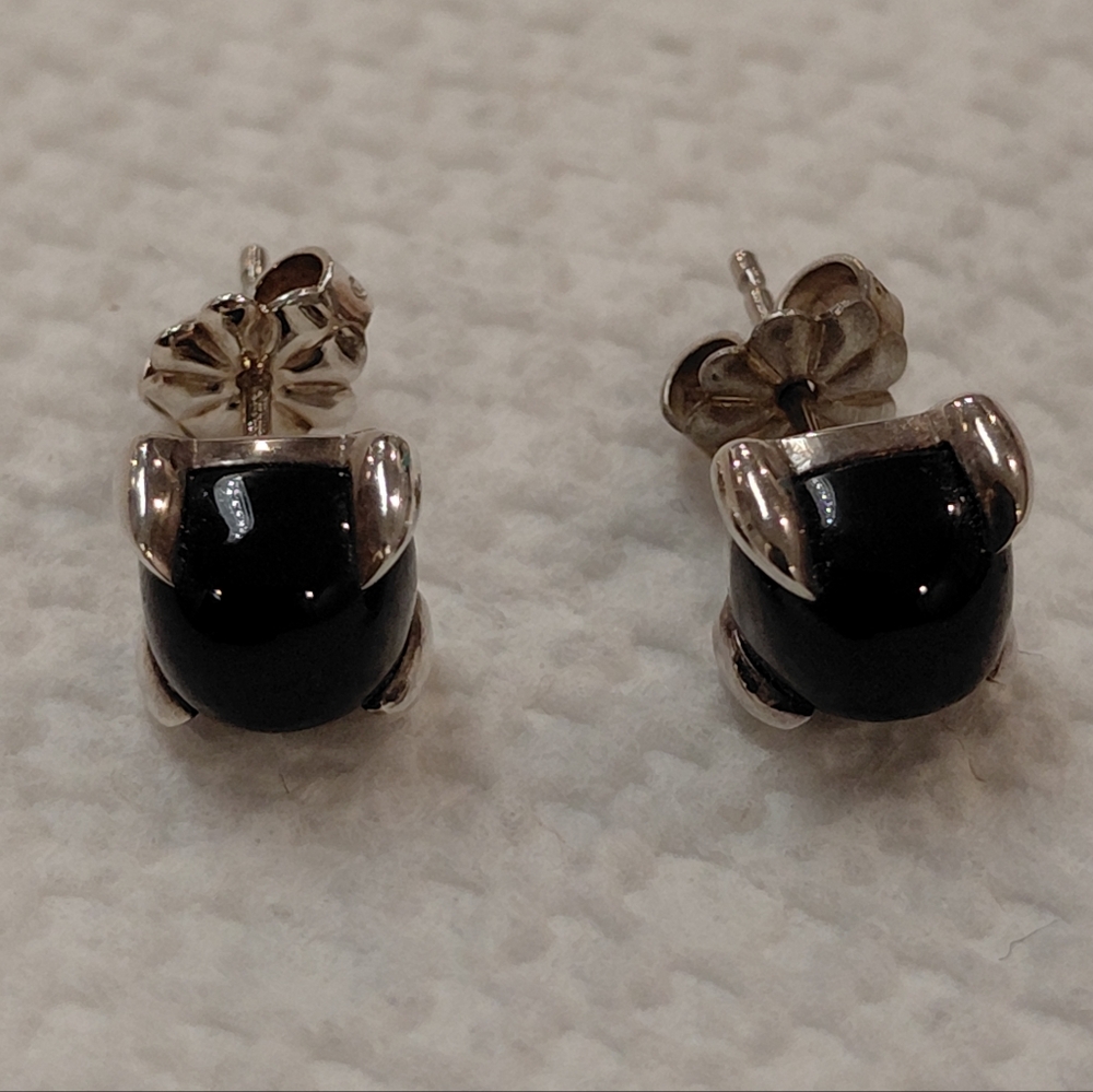 Tiffany Black Paloma Picasso Sugar Stacks Onyx Earrings
